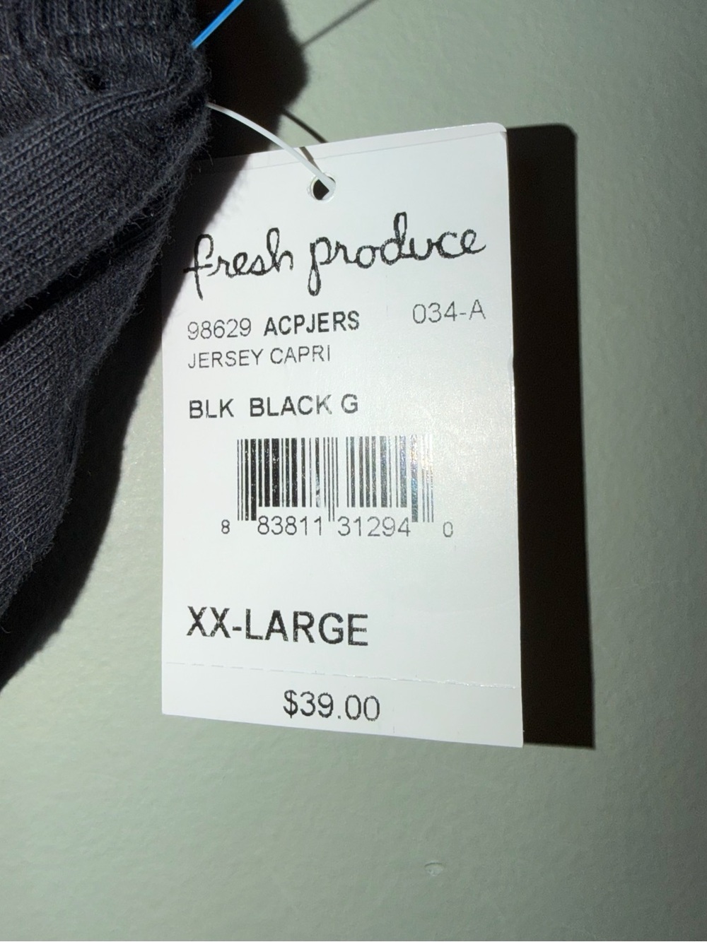 Fresh Produce Women’s New with Tags Black Pull On Jersey Capri XXL - Picture 3 of 5